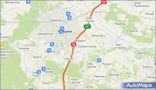 mapa Dybów-Kolonia, Dybów-Kolonia na mapie Targeo