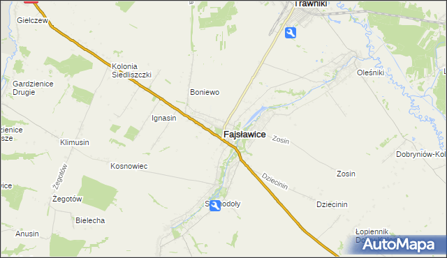 mapa Fajsławice, Fajsławice na mapie Targeo