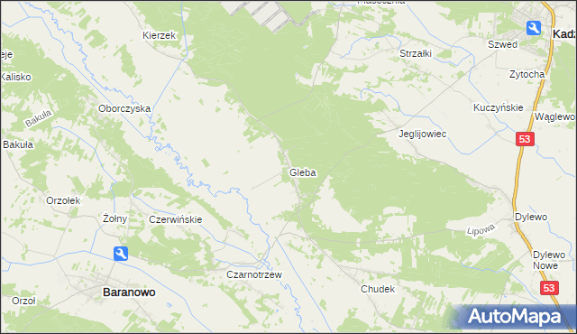 mapa Gleba, Gleba na mapie Targeo