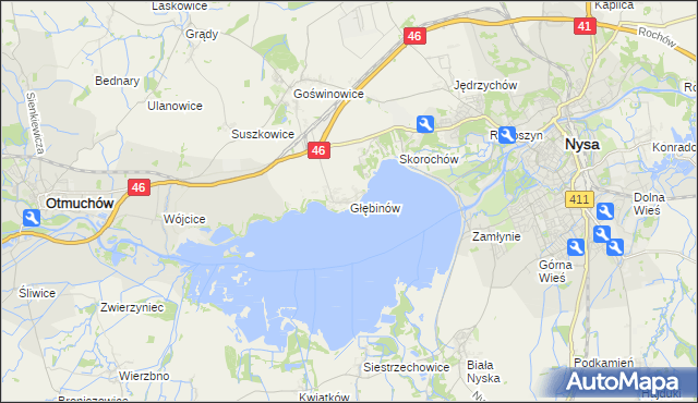 mapa Głębinów, Głębinów na mapie Targeo