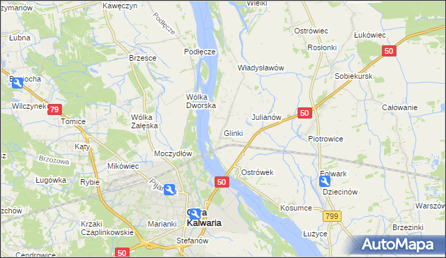 mapa Glinki gmina Karczew, Glinki gmina Karczew na mapie Targeo