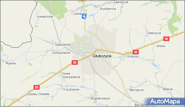 mapa Głubczyce, Głubczyce na mapie Targeo