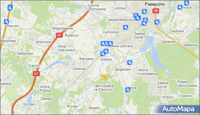 mapa Gołków, Gołków na mapie Targeo