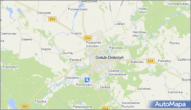 mapa Golub-Dobrzyń, Golub-Dobrzyń na mapie Targeo