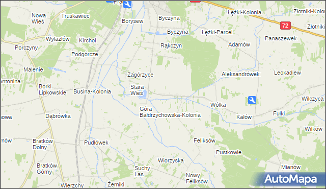 mapa Góra Bałdrzychowska, Góra Bałdrzychowska na mapie Targeo