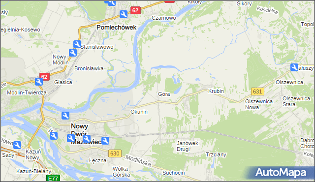 mapa Góra gmina Wieliszew, Góra gmina Wieliszew na mapie Targeo