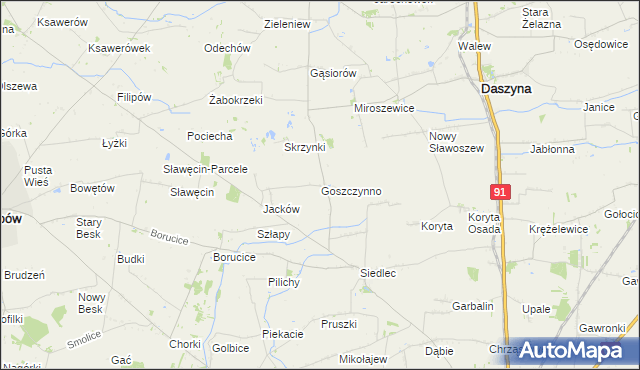 mapa Goszczynno, Goszczynno na mapie Targeo