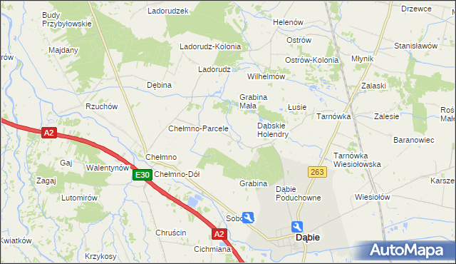 mapa Grabina Wielka, Grabina Wielka na mapie Targeo