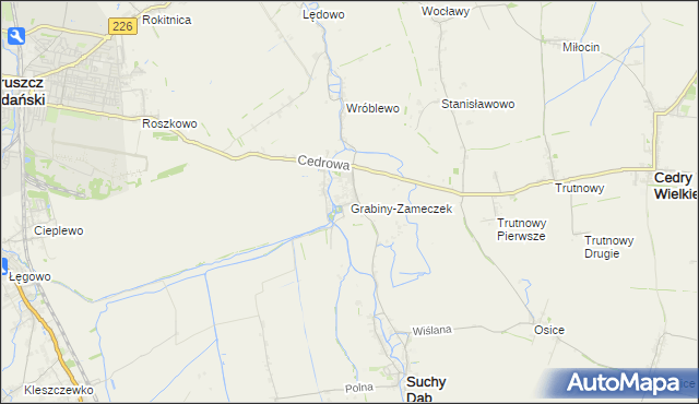 mapa Grabiny-Zameczek, Grabiny-Zameczek na mapie Targeo