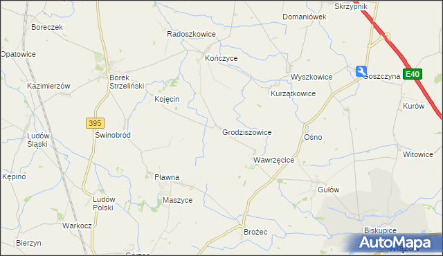 mapa Grodziszowice, Grodziszowice na mapie Targeo
