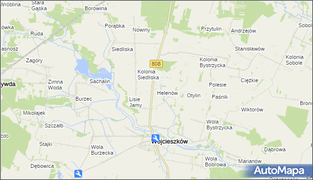 mapa Helenów gmina Wojcieszków, Helenów gmina Wojcieszków na mapie Targeo