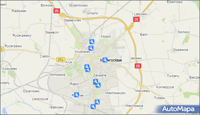mapa Inowrocławia, Inowrocław na mapie Targeo