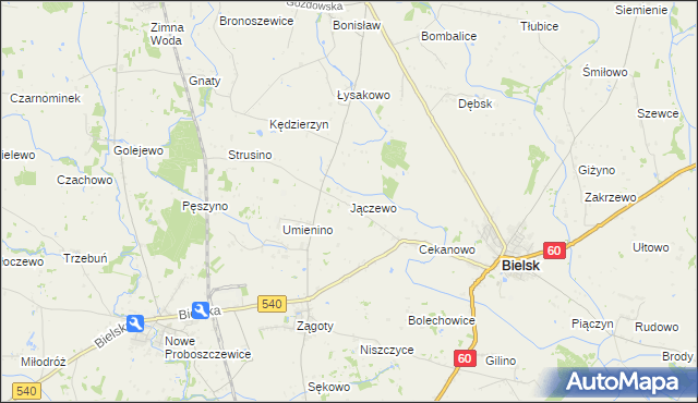 mapa Jączewo, Jączewo na mapie Targeo