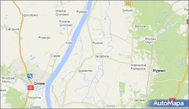 mapa Jarzębina, Jarzębina na mapie Targeo