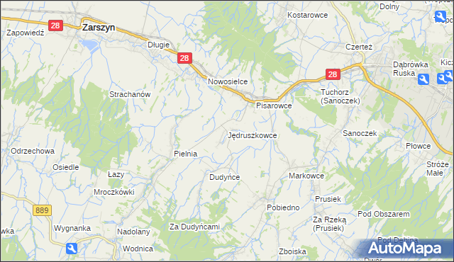 mapa Jędruszkowce, Jędruszkowce na mapie Targeo