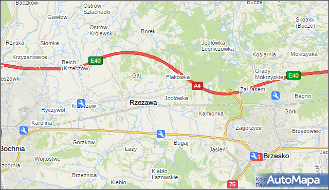 mapa Jodłówka gmina Rzezawa, Jodłówka gmina Rzezawa na mapie Targeo