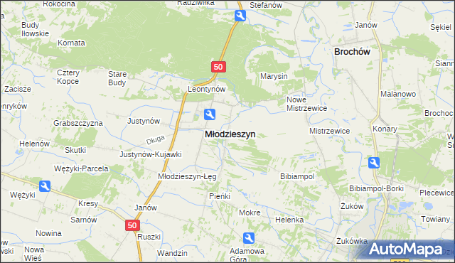 mapa Juliopol gmina Młodzieszyn, Juliopol gmina Młodzieszyn na mapie Targeo