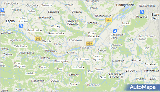 mapa Kadcza, Kadcza na mapie Targeo