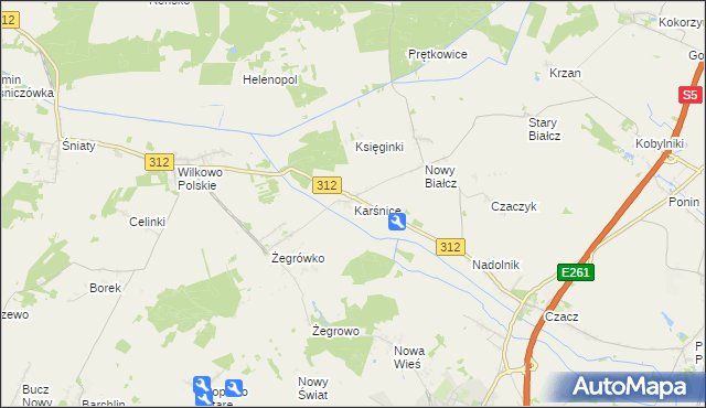 mapa Karśnice, Karśnice na mapie Targeo