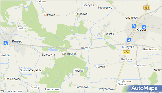 mapa Karzec, Karzec na mapie Targeo