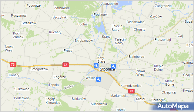 mapa Kąty Stare, Kąty Stare na mapie Targeo