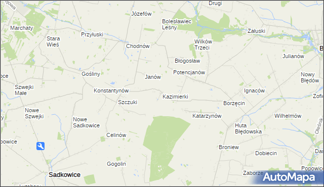 mapa Kazimierki, Kazimierki na mapie Targeo
