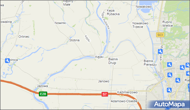 mapa Kępki gmina Nowy Dwór Gdański, Kępki gmina Nowy Dwór Gdański na mapie Targeo