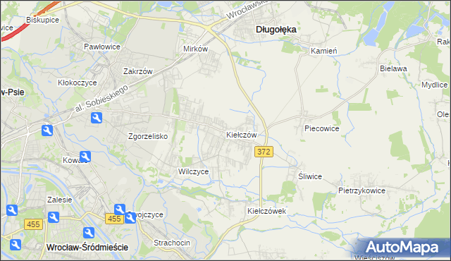mapa Kiełczów, Kiełczów na mapie Targeo