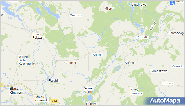 mapa Kobyle gmina Stara Kiszewa, Kobyle gmina Stara Kiszewa na mapie Targeo