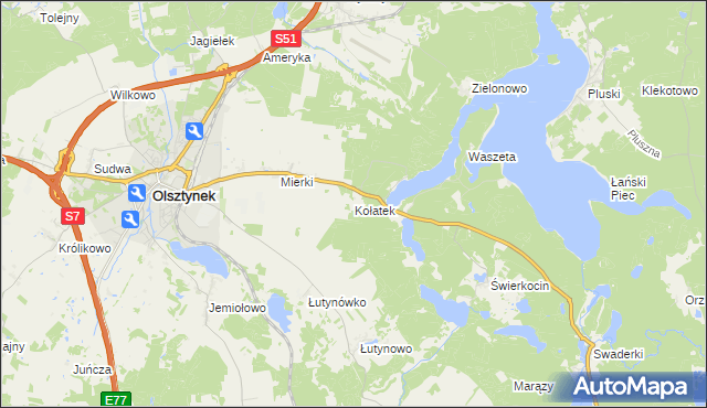 mapa Kołatek, Kołatek na mapie Targeo