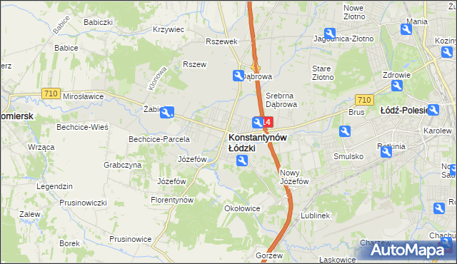mapa Konstantynów Łódzki, Konstantynów Łódzki na mapie Targeo