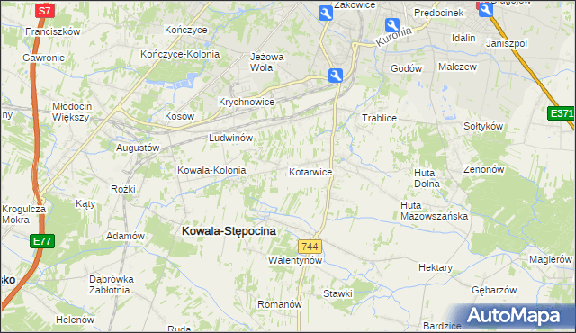 mapa Kotarwice, Kotarwice na mapie Targeo
