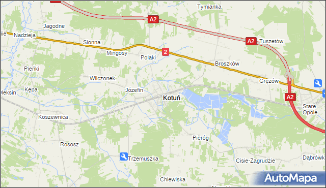 mapa Kotuń powiat siedlecki, Kotuń powiat siedlecki na mapie Targeo