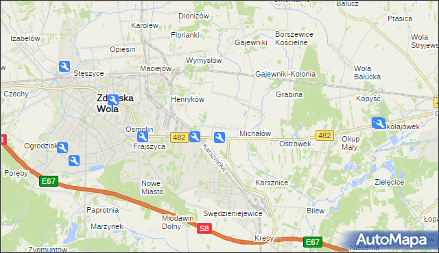 mapa Krobanów, Krobanów na mapie Targeo