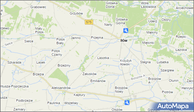 mapa Lasotka, Lasotka na mapie Targeo