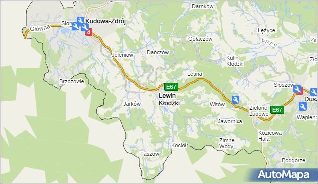 mapa Lewin Kłodzki, Lewin Kłodzki na mapie Targeo