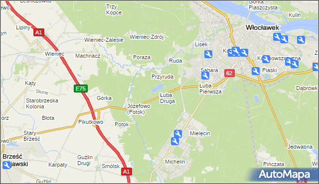 mapa Łuba Druga, Łuba Druga na mapie Targeo