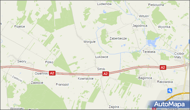 mapa Łukowce, Łukowce na mapie Targeo