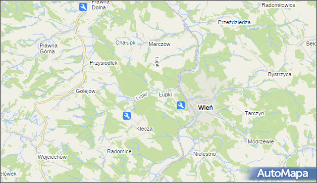 mapa Łupki gmina Wleń, Łupki gmina Wleń na mapie Targeo