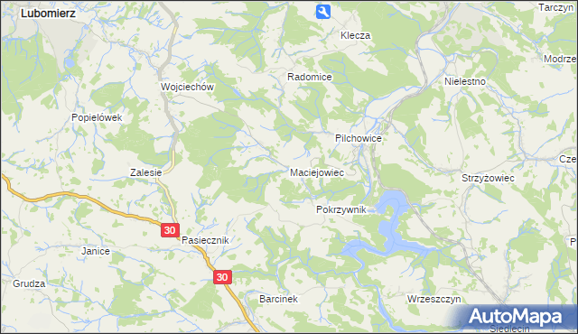 mapa Maciejowiec, Maciejowiec na mapie Targeo
