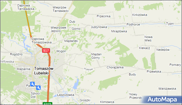 mapa Majdan Górny, Majdan Górny na mapie Targeo