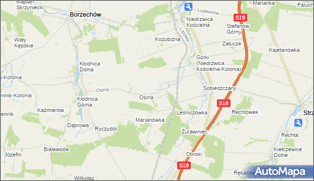 mapa Majdan Sobieszczański, Majdan Sobieszczański na mapie Targeo