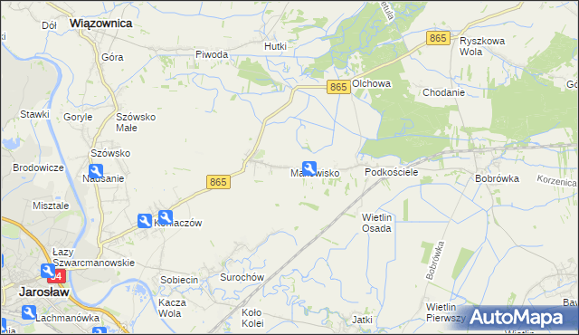 mapa Makowisko gmina Jarosław, Makowisko gmina Jarosław na mapie Targeo