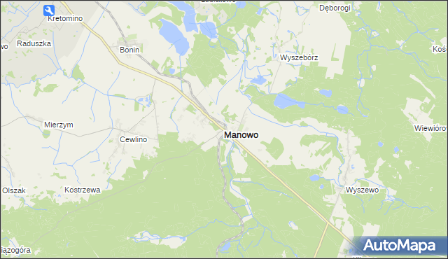 mapa Manowo, Manowo na mapie Targeo