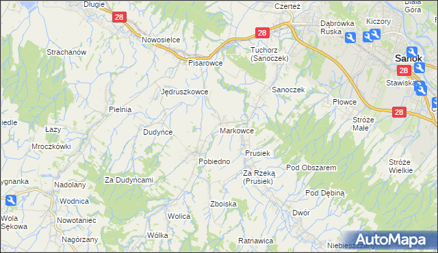 mapa Markowce, Markowce na mapie Targeo