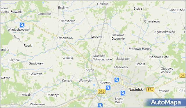 mapa Mazewo Włościańskie, Mazewo Włościańskie na mapie Targeo