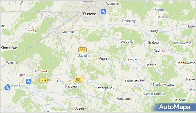 mapa Miąse, Miąse na mapie Targeo