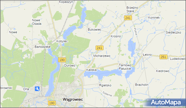 mapa Micharzewo, Micharzewo na mapie Targeo