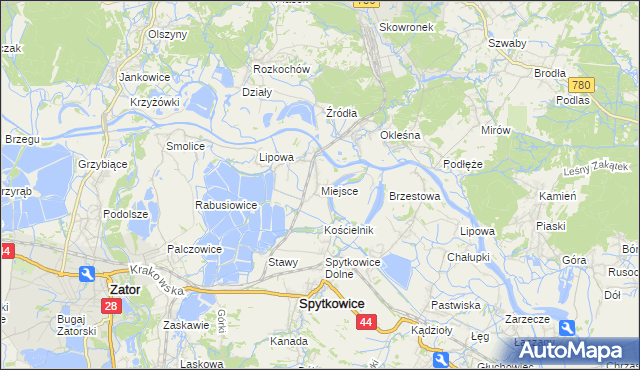 mapa Miejsce gmina Spytkowice, Miejsce gmina Spytkowice na mapie Targeo