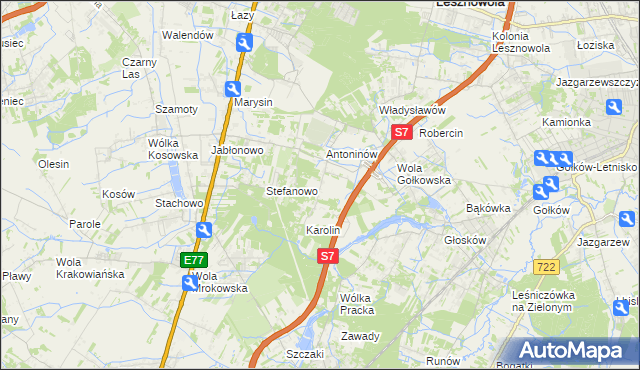 mapa Mieszkowo gmina Piaseczno, Mieszkowo gmina Piaseczno na mapie Targeo